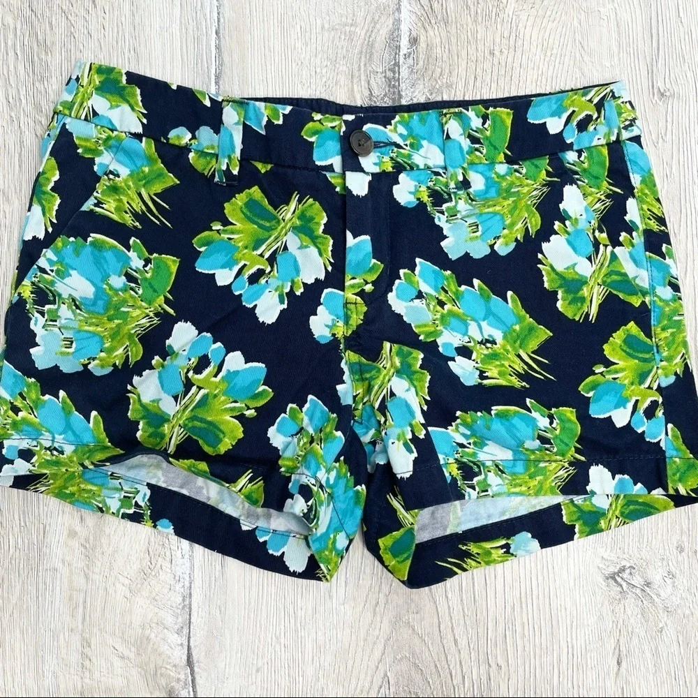 Merona Navy Blue Floral Shorts Sz 2